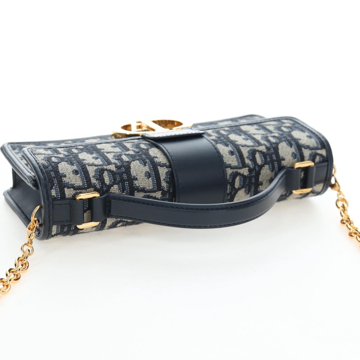 Christian Dior Trotter Canvas Dior 30 Montaigne Bag 2way Navy Gold Auth 196920SAM