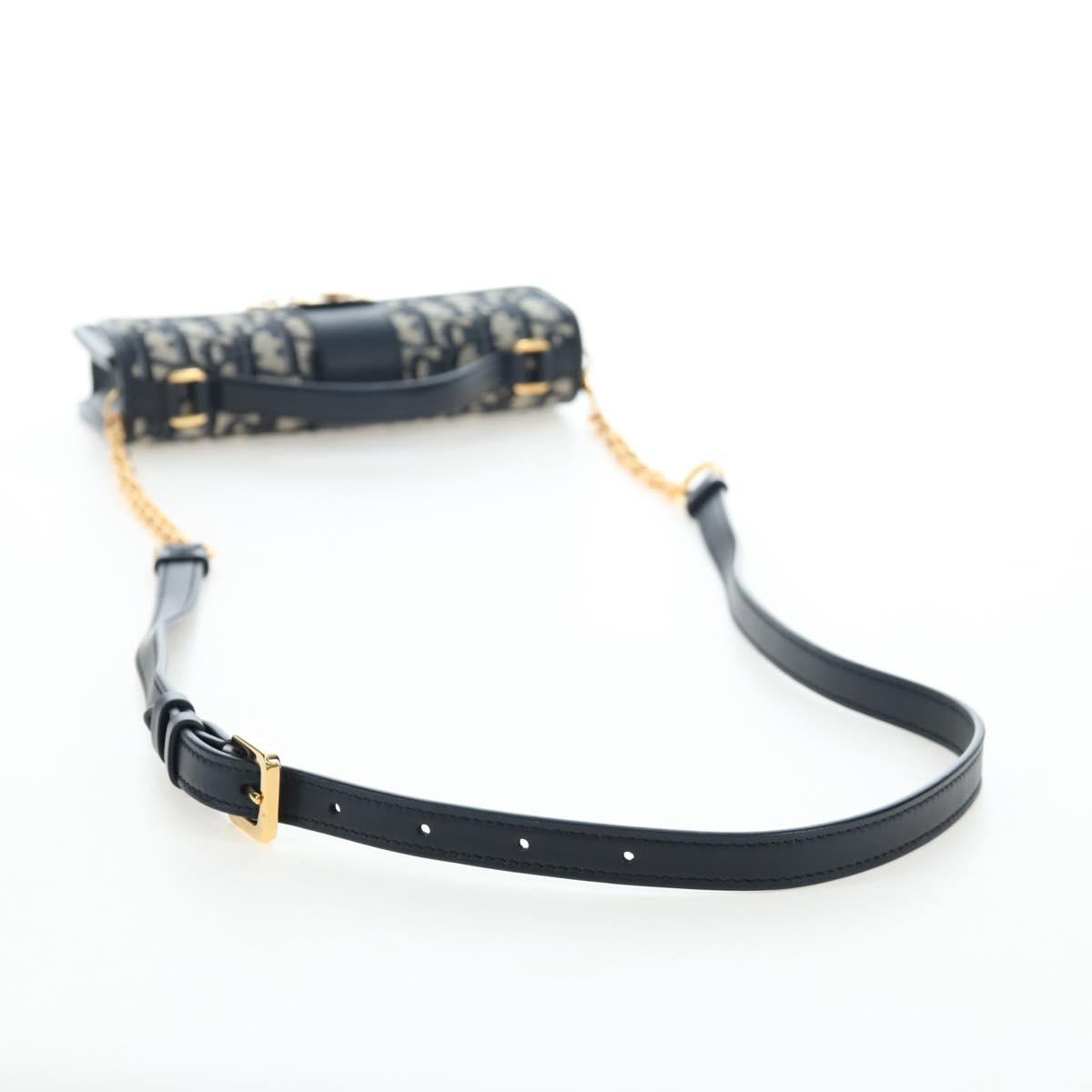Christian Dior Trotter Canvas Dior 30 Montaigne Bag 2way Navy Gold Auth 196920SAM