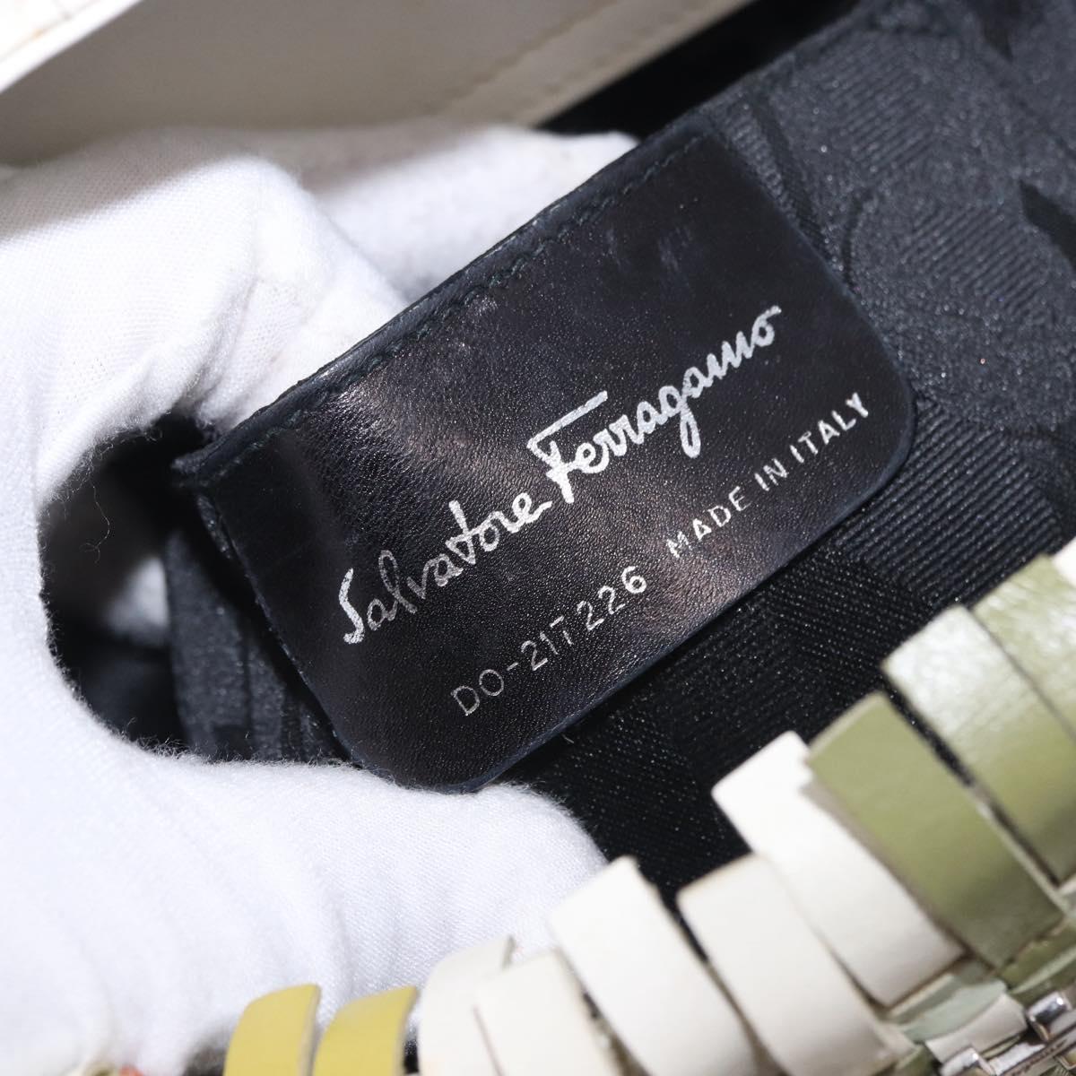 Salvatore Ferragamo Gancini Tote Bag Leather Multicolor Silver Auth 196921A