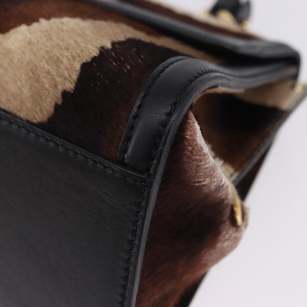Salvatore Ferragamo Gancini Sofia Bag Harako leather 2way Brown Gold Auth 196922A