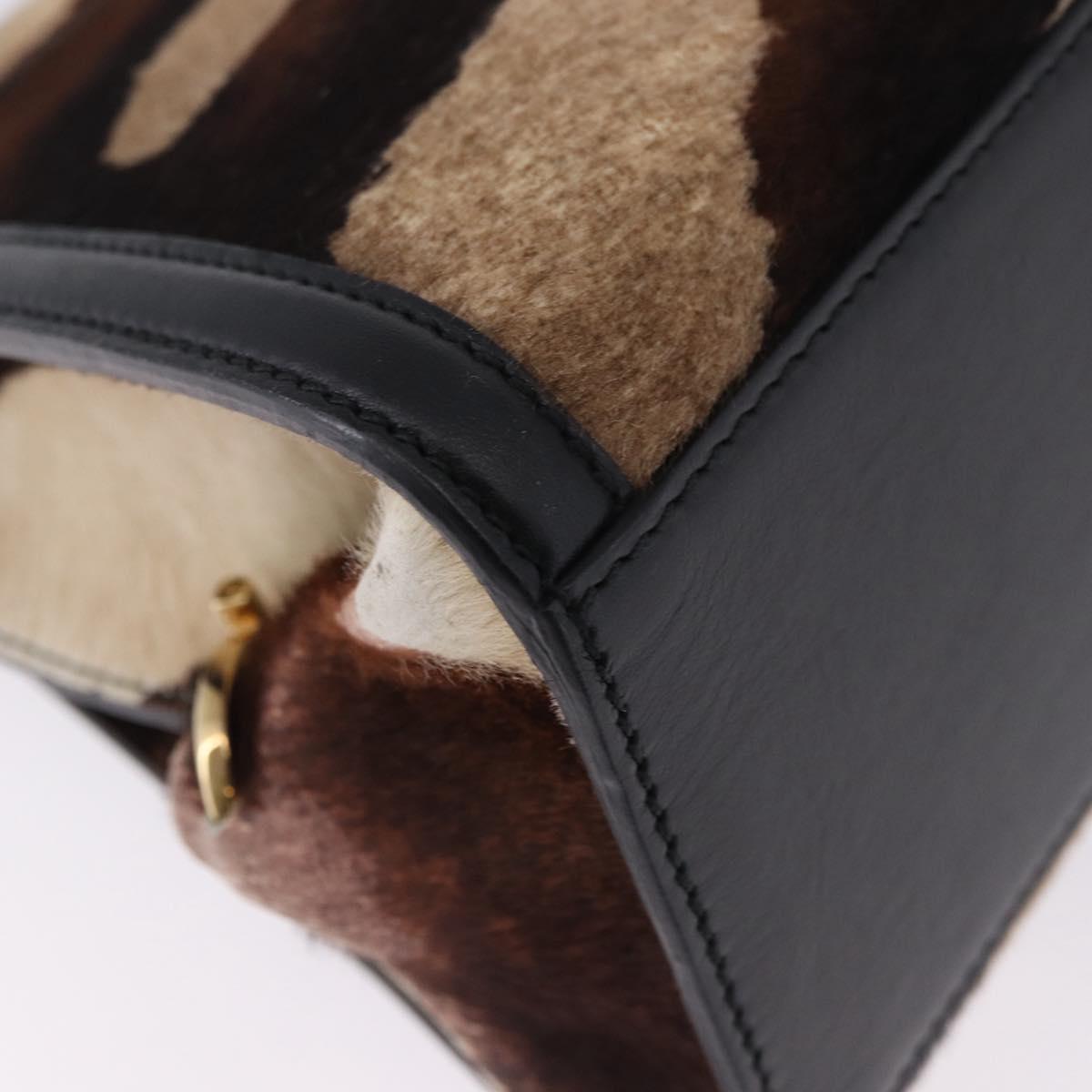 Salvatore Ferragamo Gancini Sofia Bag Harako leather 2way Brown Gold Auth 196922A