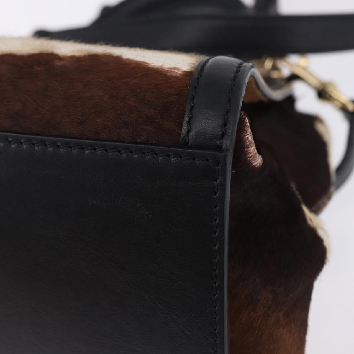 Salvatore Ferragamo Gancini Sofia Bag Harako leather 2way Brown Gold Auth 196922A