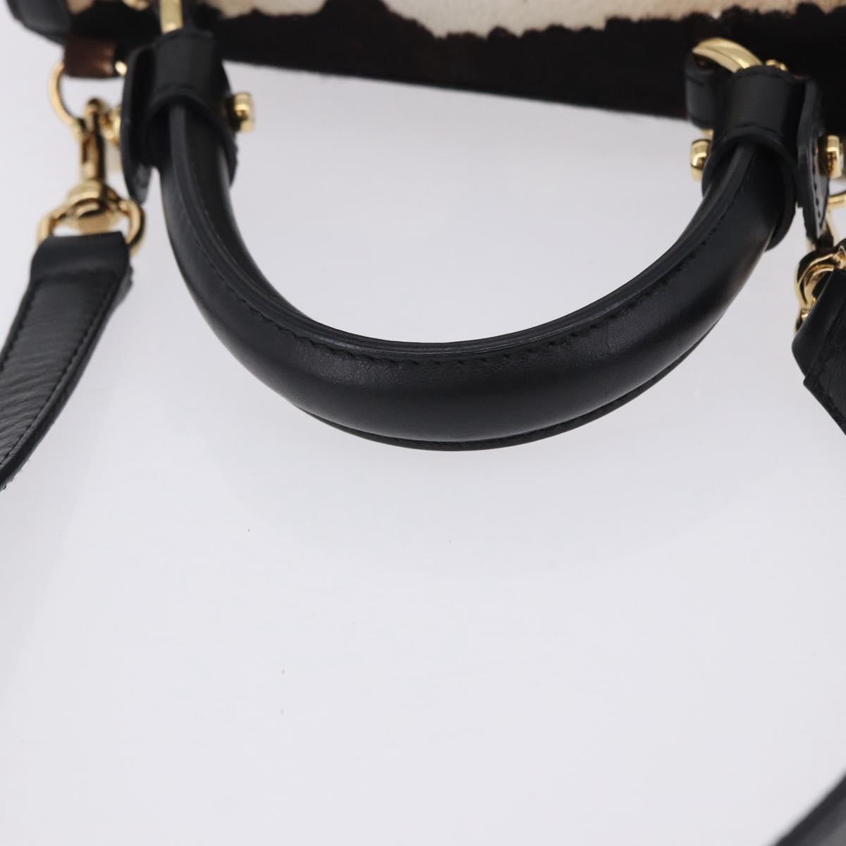 Salvatore Ferragamo Gancini Sofia Bag Harako leather 2way Brown Gold Auth 196922A