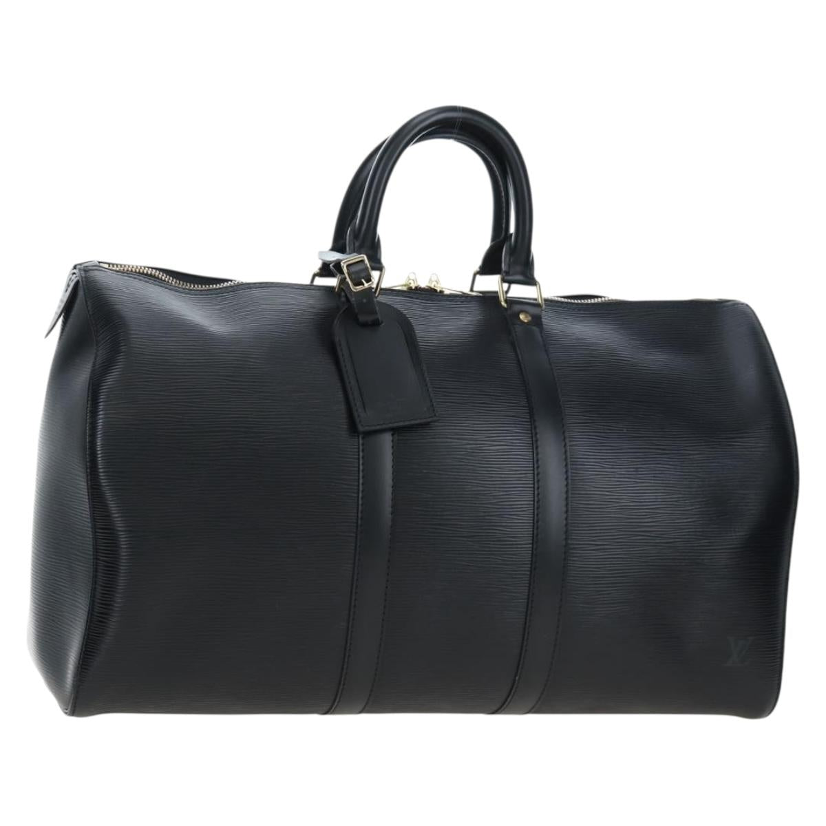 LOUIS VUITTON Epi Keepall 45 Boston Bag Black M42972 LV Auth 196925V
