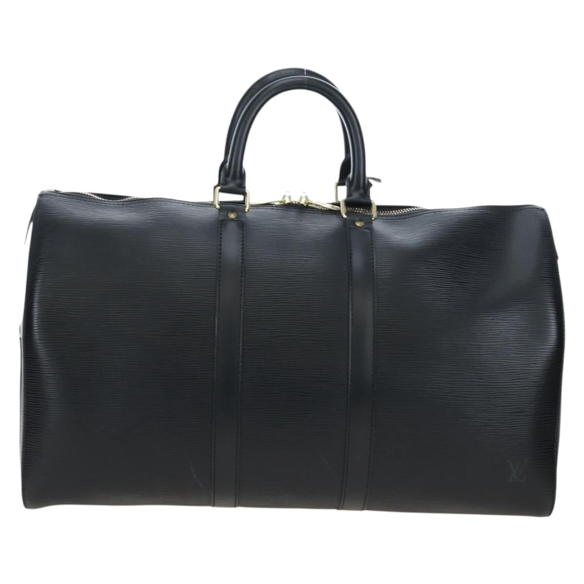 LOUIS VUITTON Epi Keepall 45 Boston Bag Black M42972 LV Auth 196925V