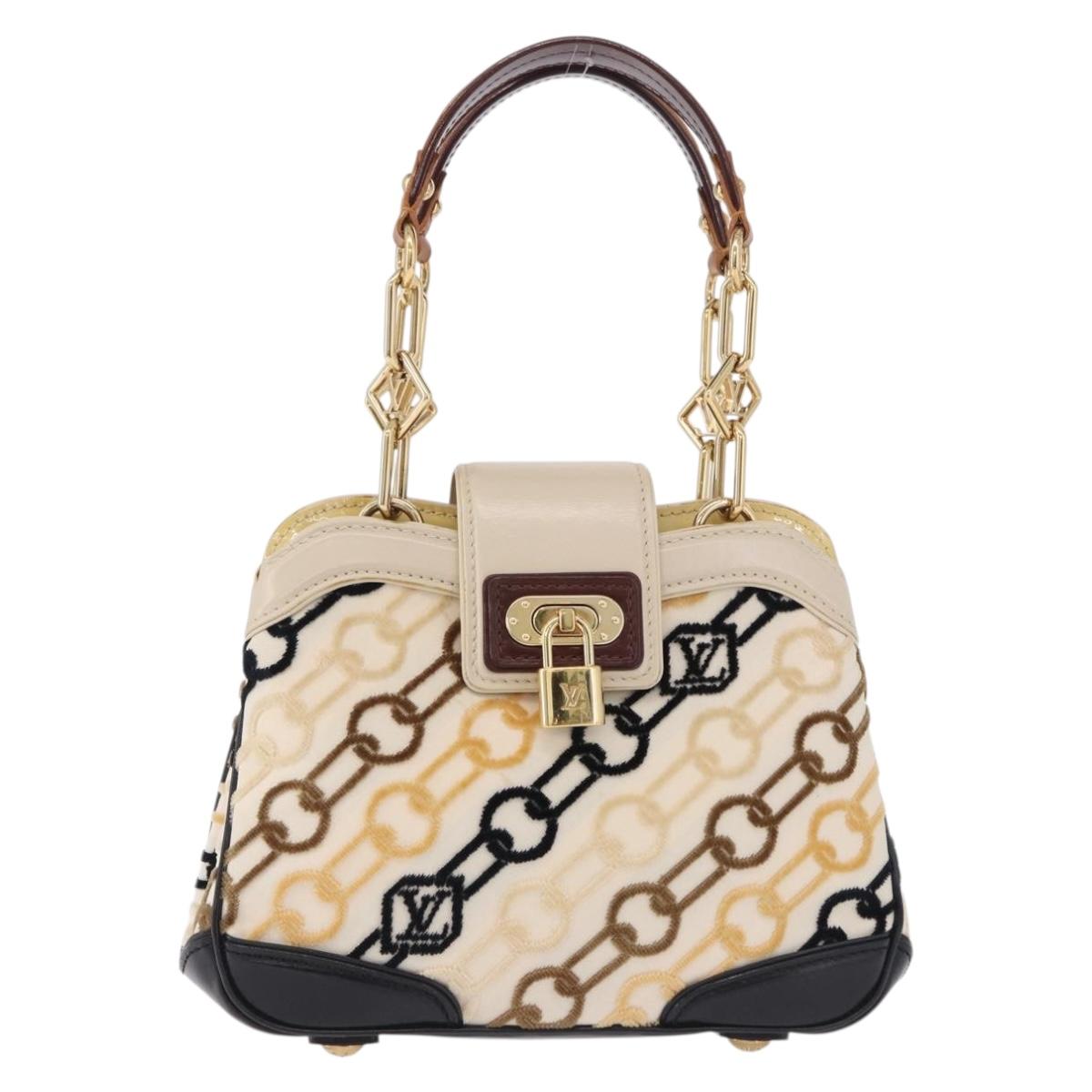 LOUIS VUITTON Monogram Charm Mini Linda Hand Bag Ivory LV Auth 196930M