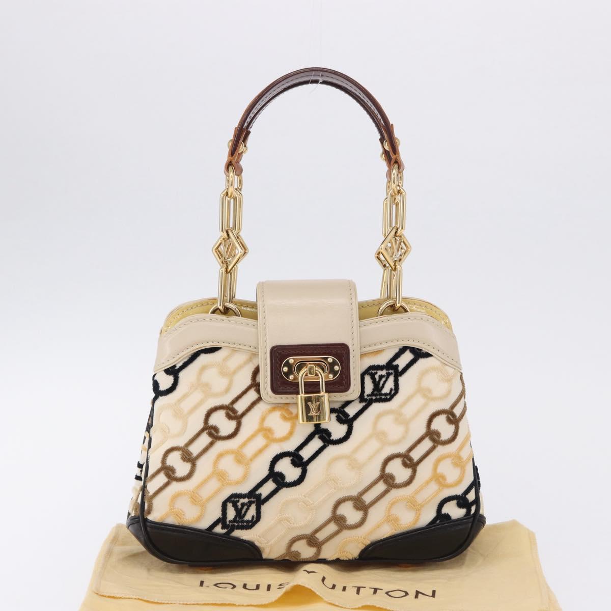 LOUIS VUITTON Monogram Charm Mini Linda Hand Bag Ivory LV Auth 196930M