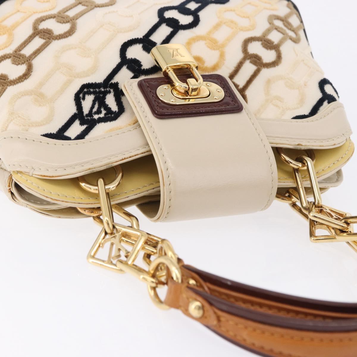 LOUIS VUITTON Monogram Charm Mini Linda Hand Bag Ivory LV Auth 196930M