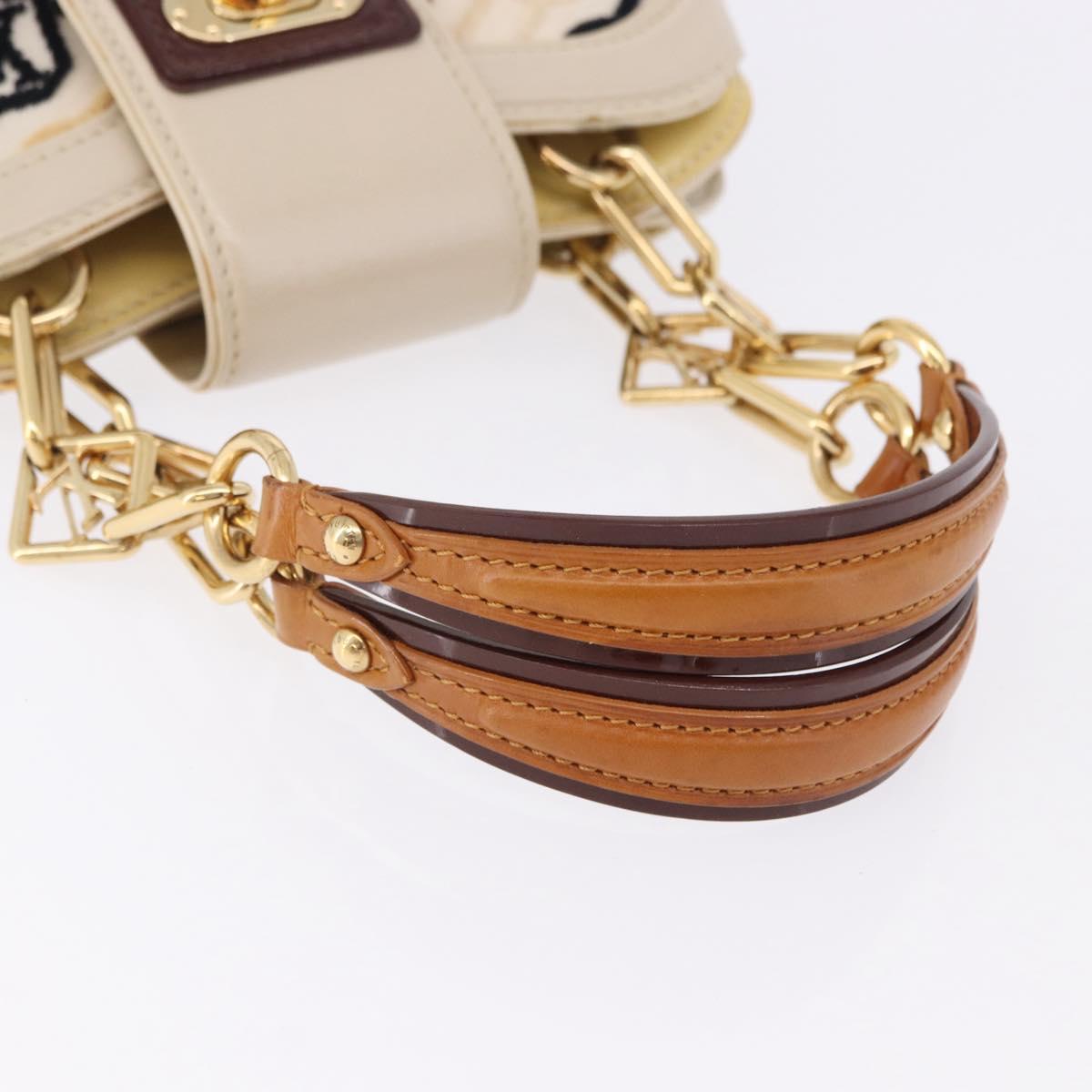 LOUIS VUITTON Monogram Charm Mini Linda Hand Bag Ivory LV Auth 196930M