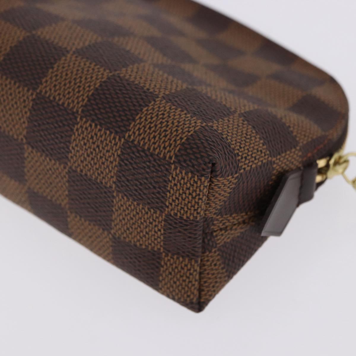 LOUIS VUITTON Damier Ebene Pochette Cosmetic PM Pouch N47516 LV Auth 196932