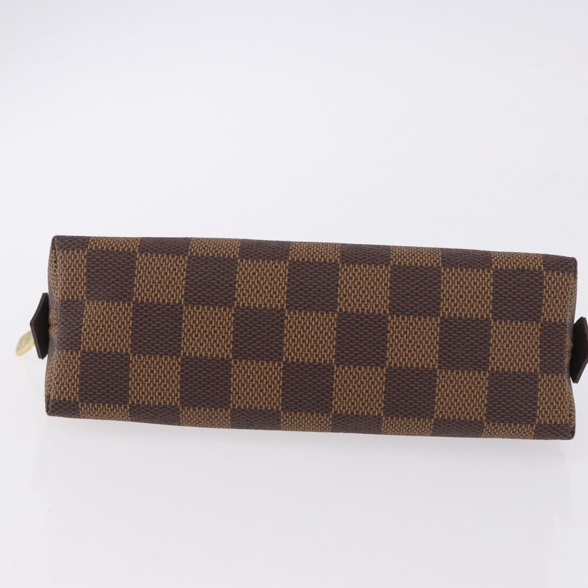 LOUIS VUITTON Damier Ebene Pochette Cosmetic PM Pouch N47516 LV Auth 196932