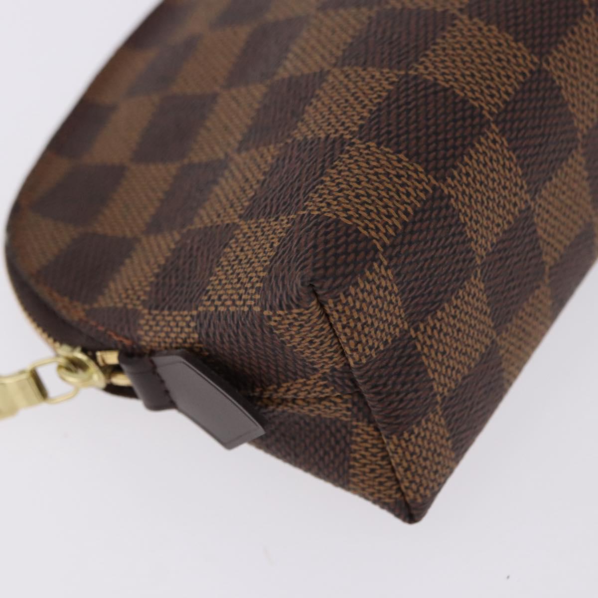LOUIS VUITTON Damier Ebene Pochette Cosmetic PM Pouch N47516 LV Auth 196932