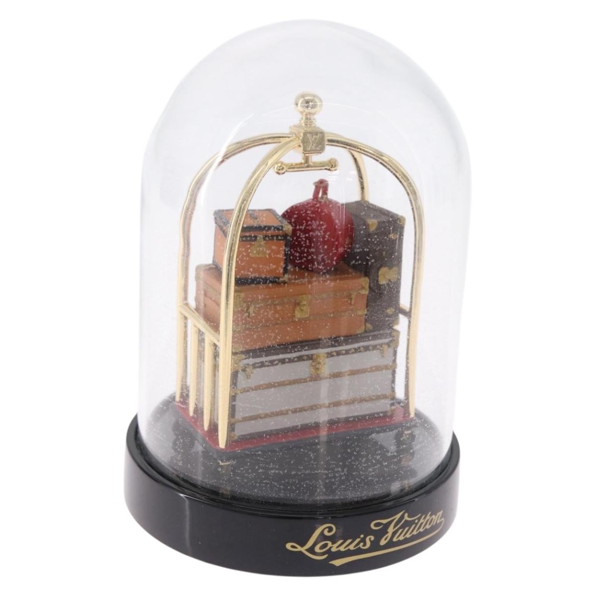 LOUIS VUITTON Trunk Snow Globe Glass Clear LV Auth 196935A