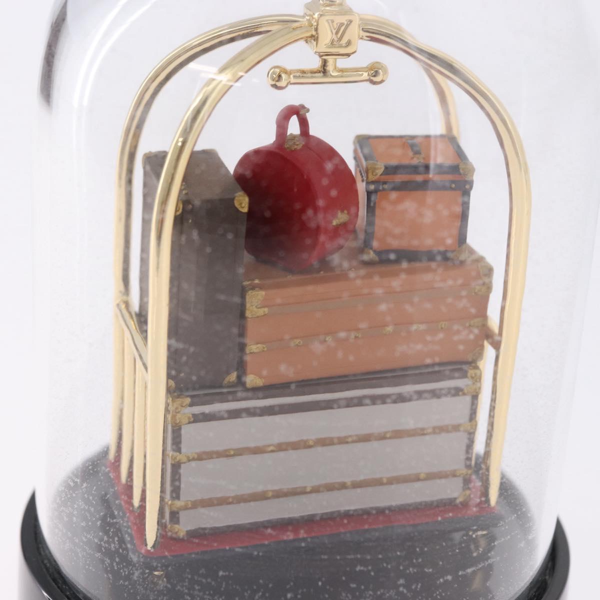 LOUIS VUITTON Trunk Snow Globe Glass Clear LV Auth 196935A