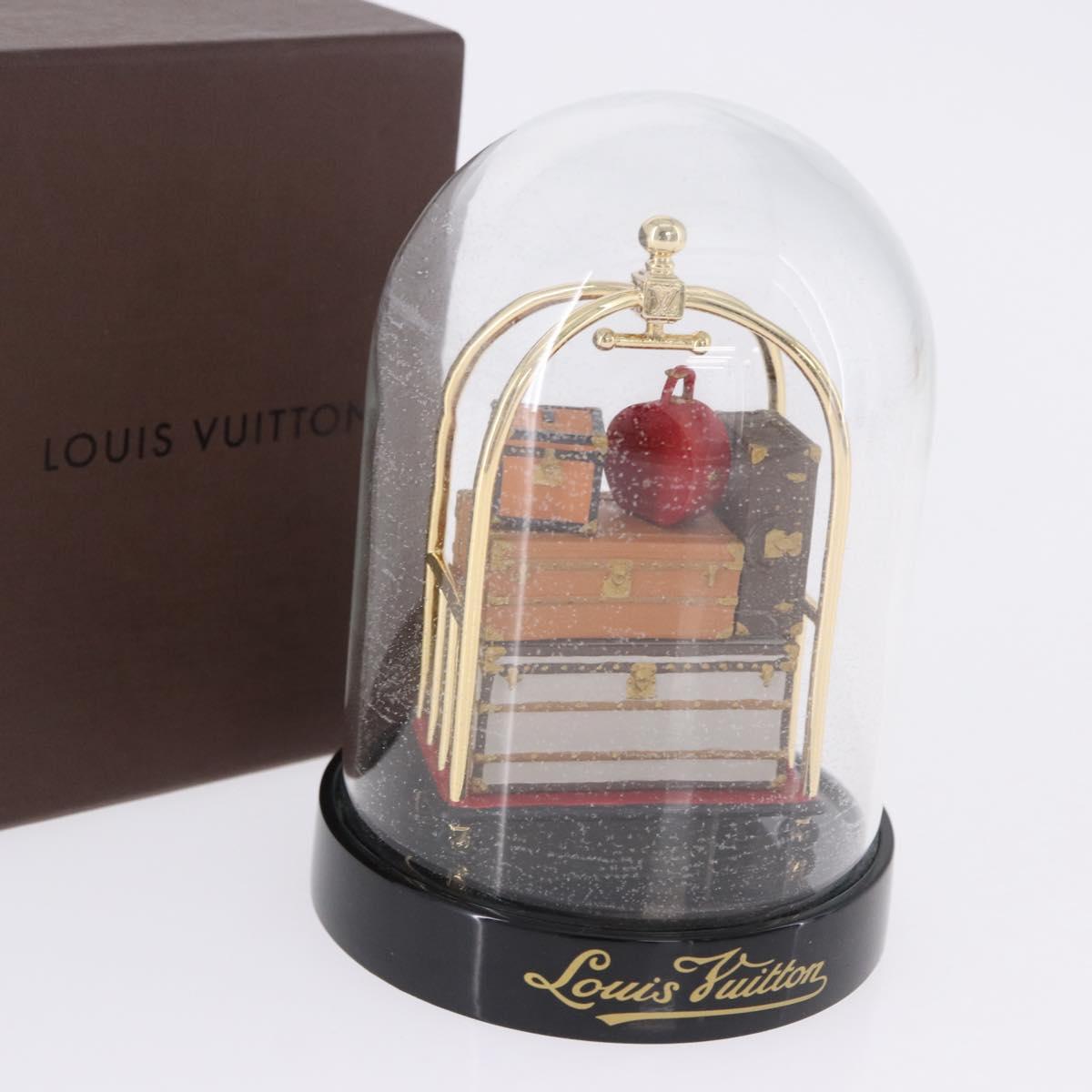 LOUIS VUITTON Trunk Snow Globe Glass Clear LV Auth 196935A