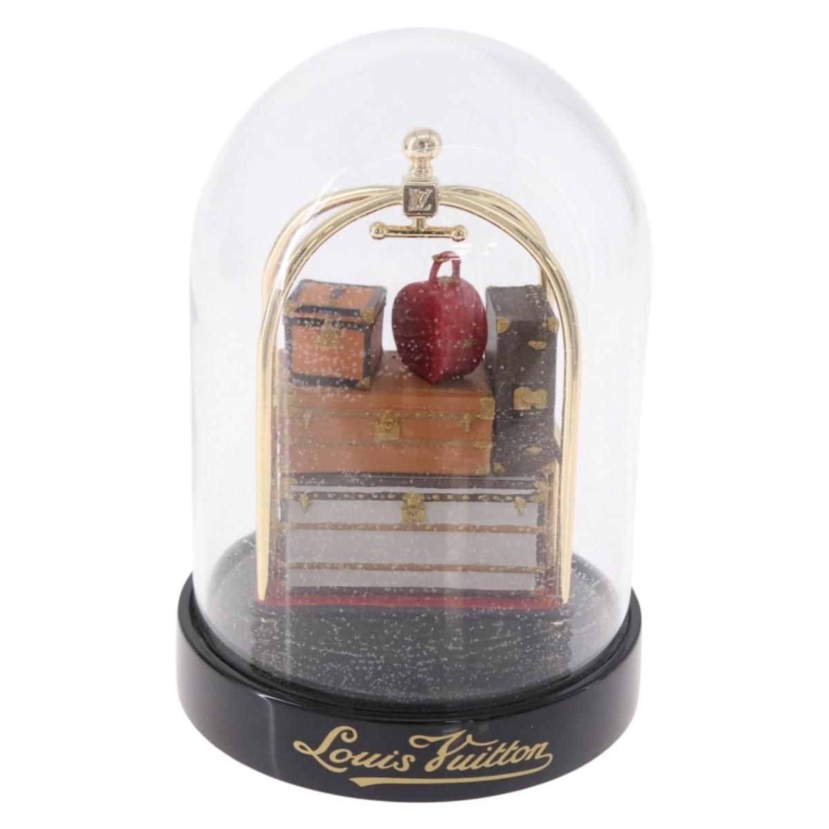 LOUIS VUITTON Trunk Snow Globe Glass Clear LV Auth 196935A
