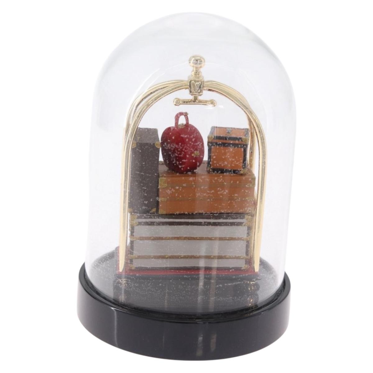 LOUIS VUITTON Trunk Snow Globe Glass Clear LV Auth 196935A