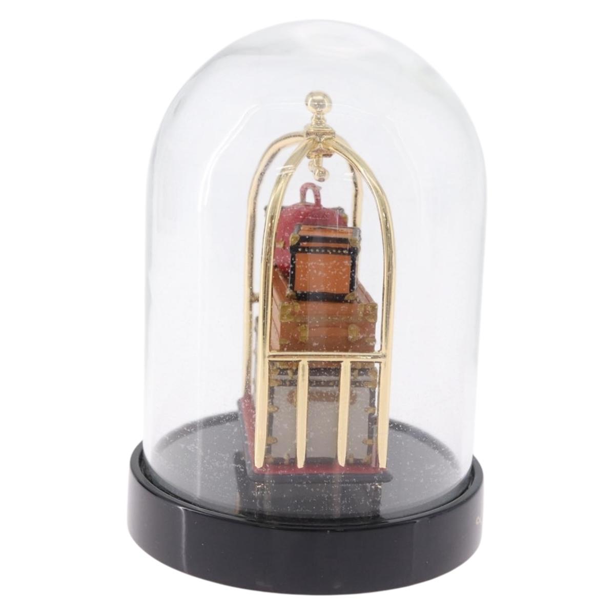 LOUIS VUITTON Trunk Snow Globe Glass Clear LV Auth 196935A