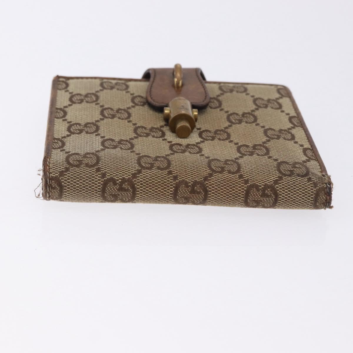 GUCCI GG Canvas Long Wallet 2 Set Beige Gold Auth 196947