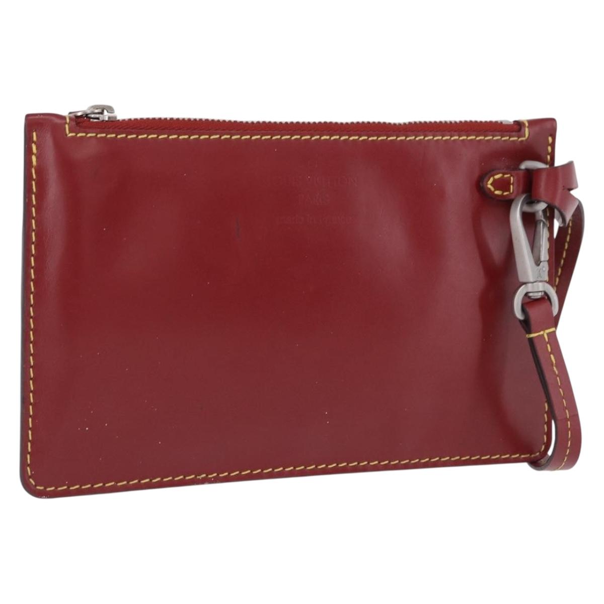 LOUIS VUITTON Epi Twist Bucket Pouch Pouch Red Silver LV Auth 196949