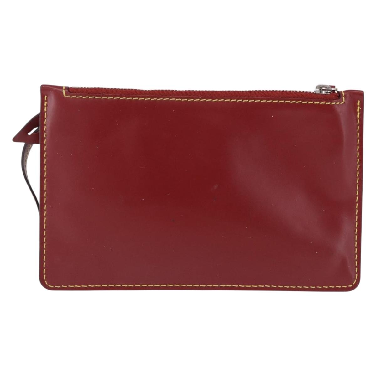 LOUIS VUITTON Epi Twist Bucket Pouch Pouch Red Silver LV Auth 196949