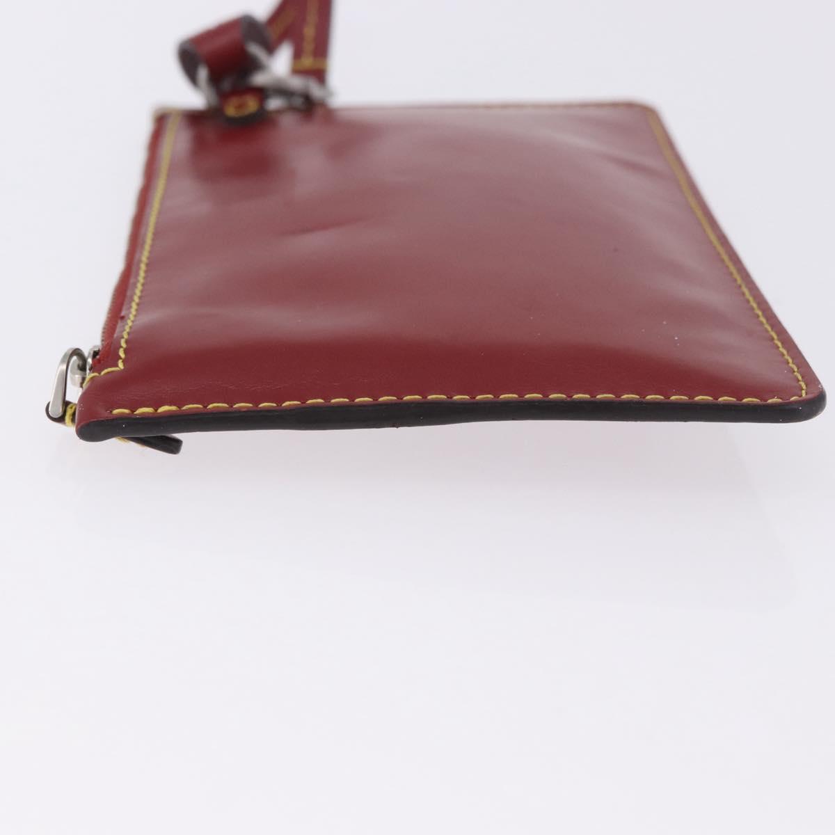 LOUIS VUITTON Epi Twist Bucket Pouch Pouch Red Silver LV Auth 196949