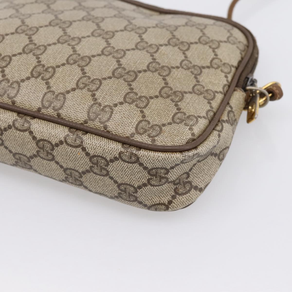 GUCCI GG Supreme Shoulder Bag PVC Beige Gold 56 02 068 Auth 196956