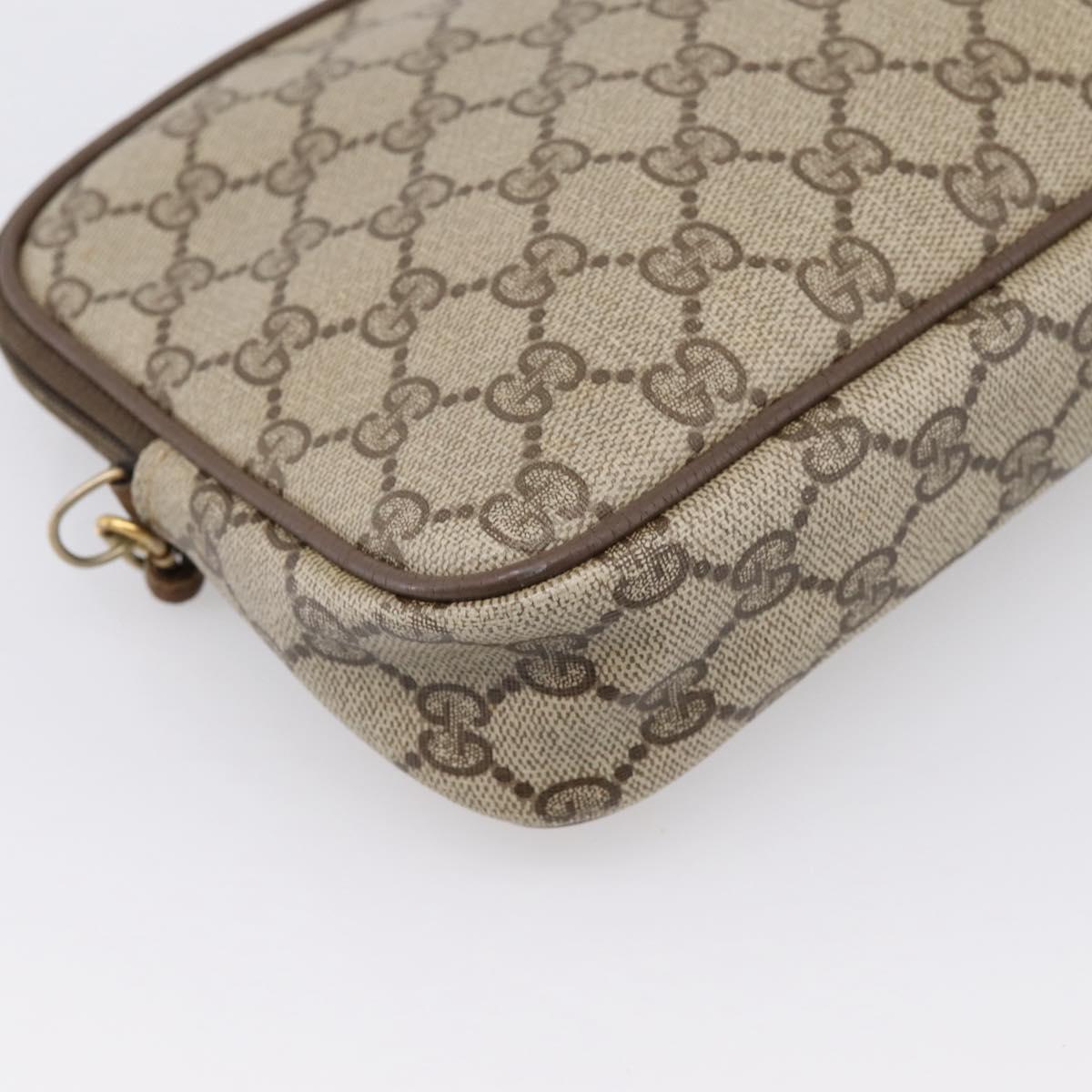 GUCCI GG Supreme Shoulder Bag PVC Beige Gold 56 02 068 Auth 196956