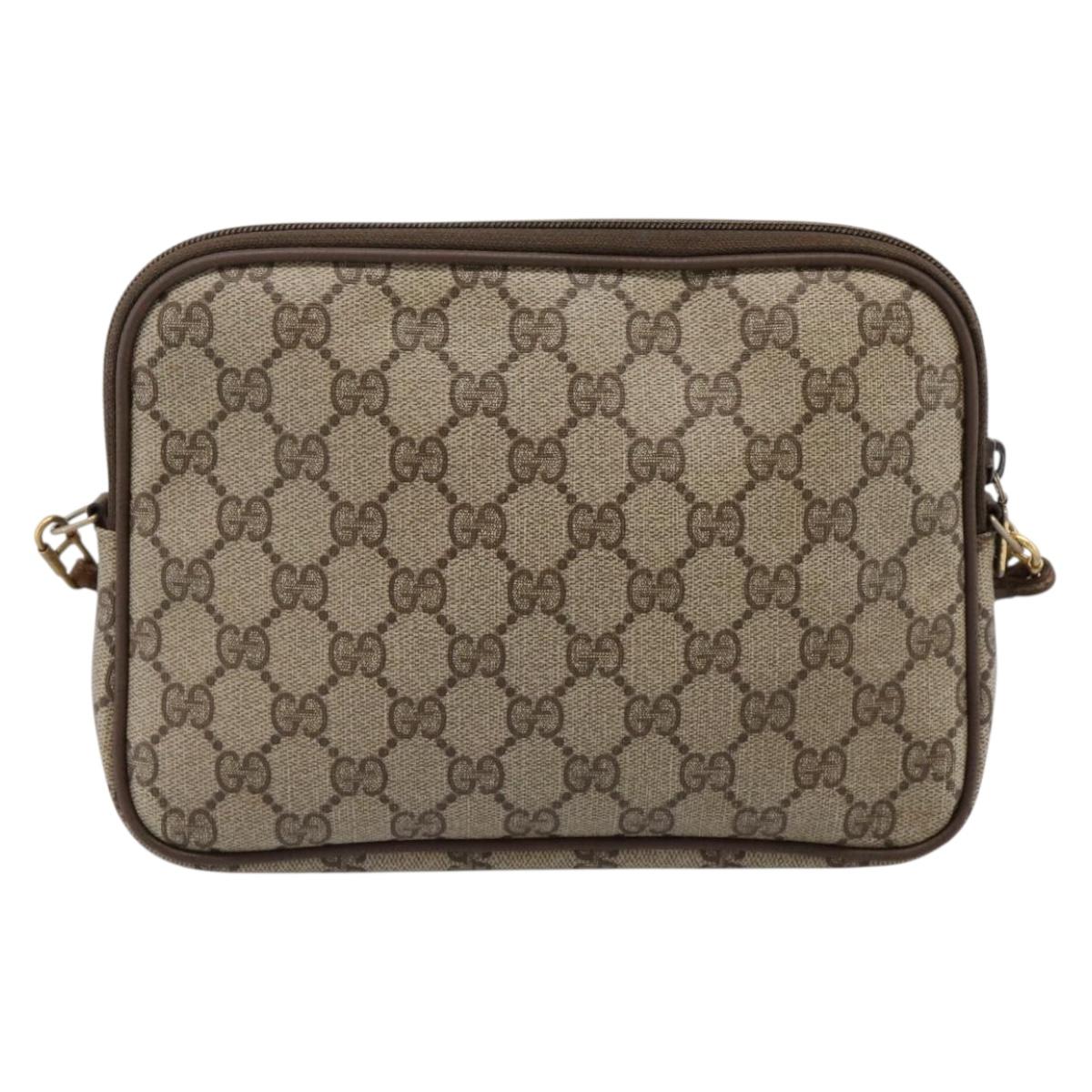 GUCCI GG Supreme Shoulder Bag PVC Beige Gold 56 02 068 Auth 196956