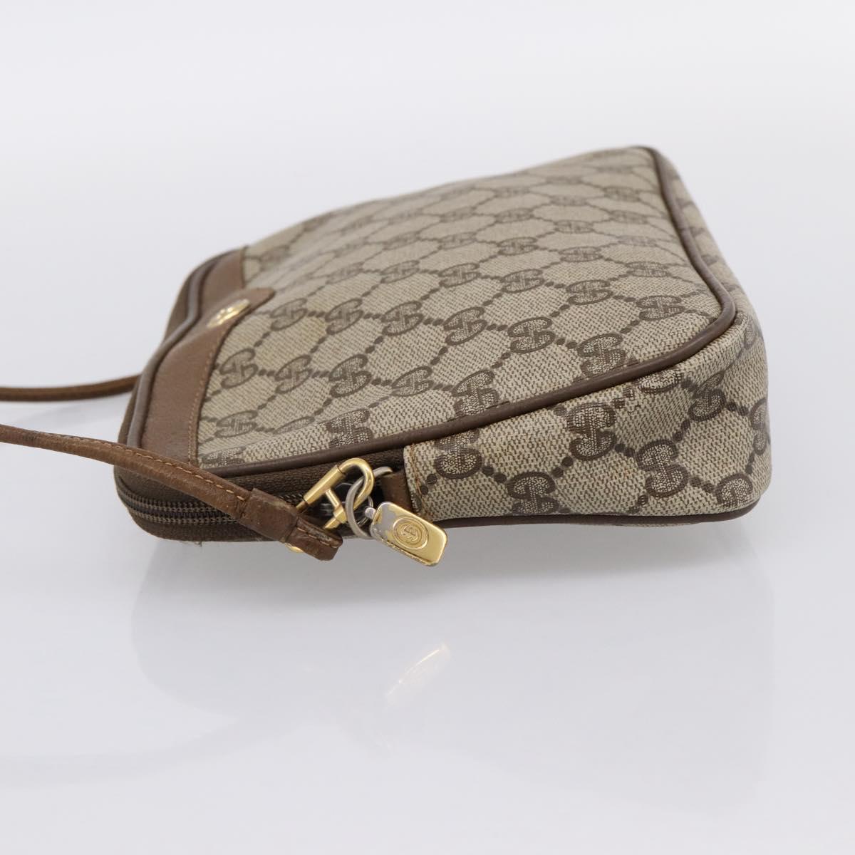 GUCCI GG Supreme Shoulder Bag PVC Beige Gold 56 02 068 Auth 196956
