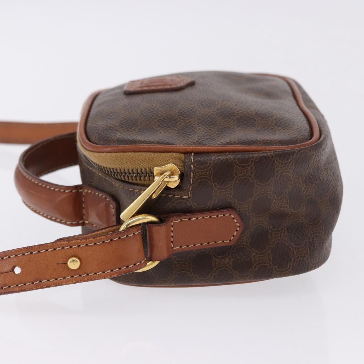 CELINE Macadam Canvas Hand Bag PVC Leather 2way Brown Gold Auth 196958