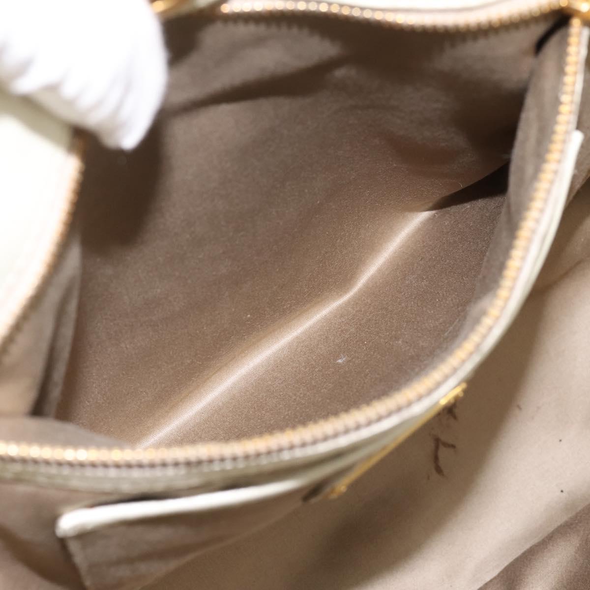 Miu Miu Hand Bag Leather Ivory Gold Auth 196961A