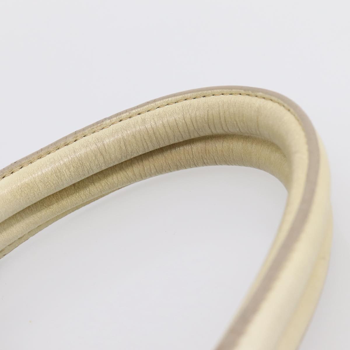 Miu Miu Hand Bag Leather Ivory Gold Auth 196961A