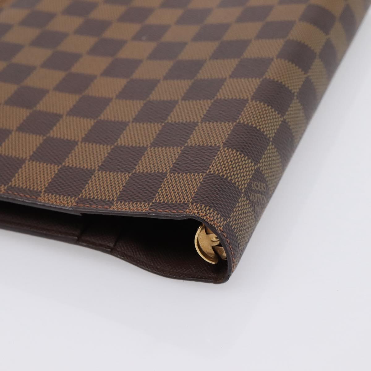 LOUIS VUITTON Damier Ebene Agenda GM Day Planner Cover R20107 LV Auth 196962
