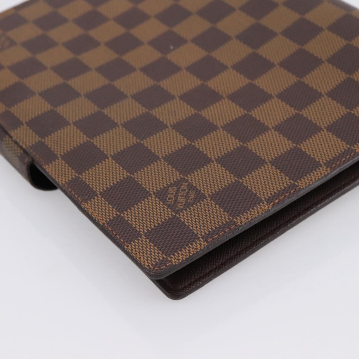 LOUIS VUITTON Damier Ebene Agenda GM Day Planner Cover R20107 LV Auth 196962