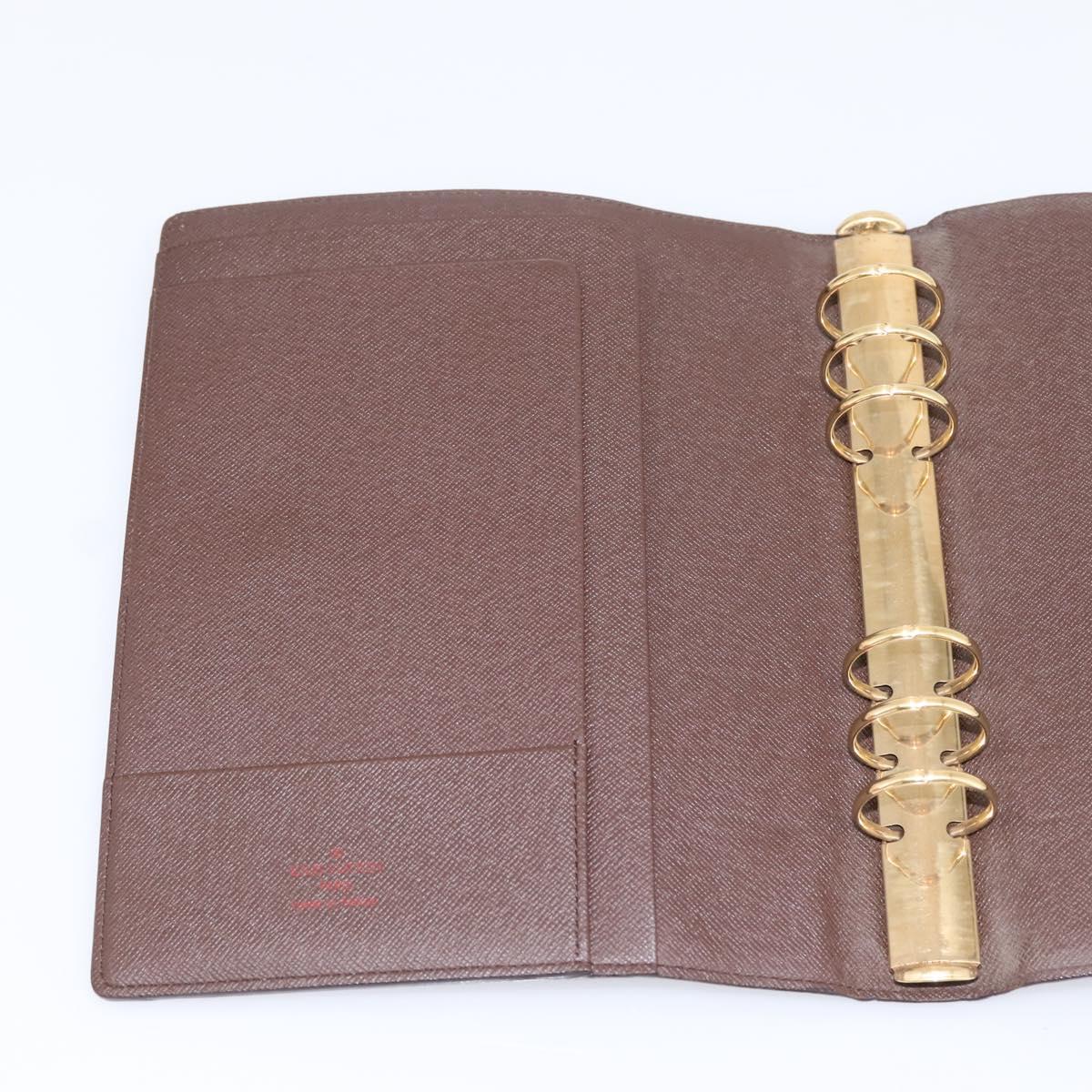 LOUIS VUITTON Damier Ebene Agenda GM Day Planner Cover R20107 LV Auth 196962