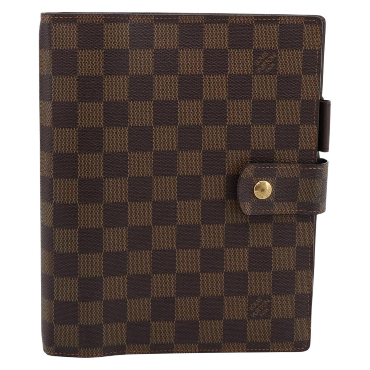 LOUIS VUITTON Damier Ebene Agenda GM Day Planner Cover R20107 LV Auth 196962