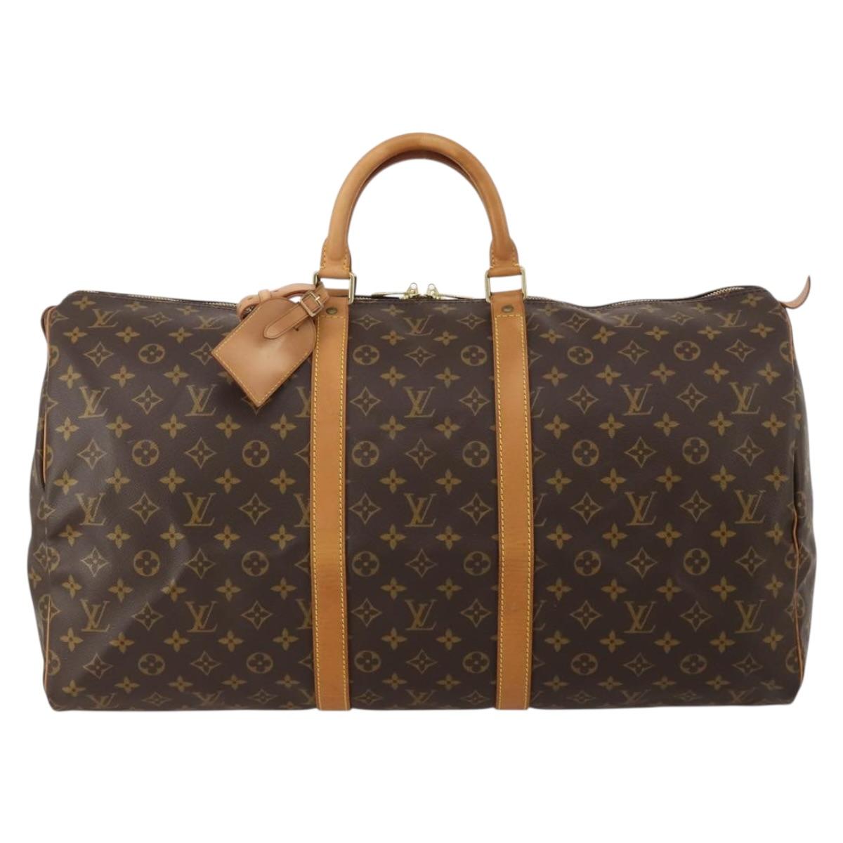 LOUIS VUITTON Monogram Keepall 55 Boston Bag M41424 LV Auth 196969V