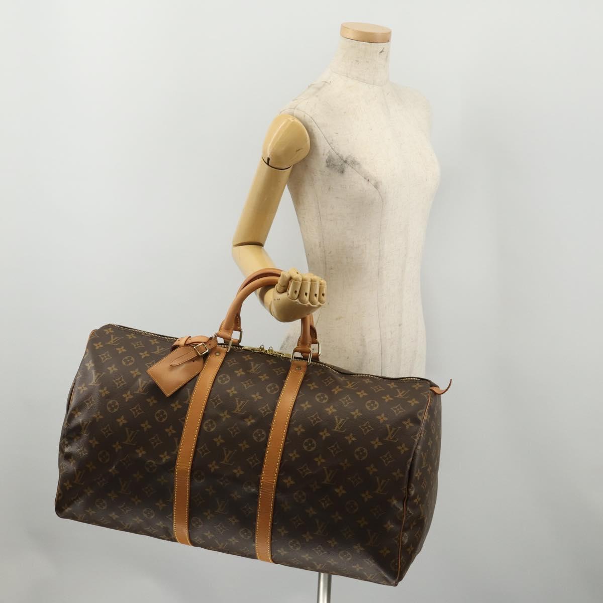 LOUIS VUITTON Monogram Keepall 55 Boston Bag M41424 LV Auth 196969V