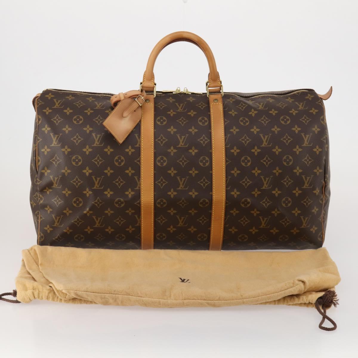 LOUIS VUITTON Monogram Keepall 55 Boston Bag M41424 LV Auth 196969V