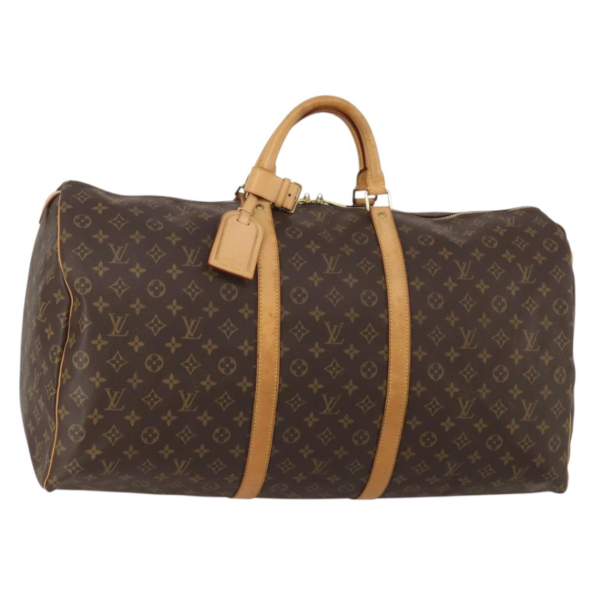 LOUIS VUITTON Monogram Keepall 60 Boston Bag M41422 LV Auth 196972