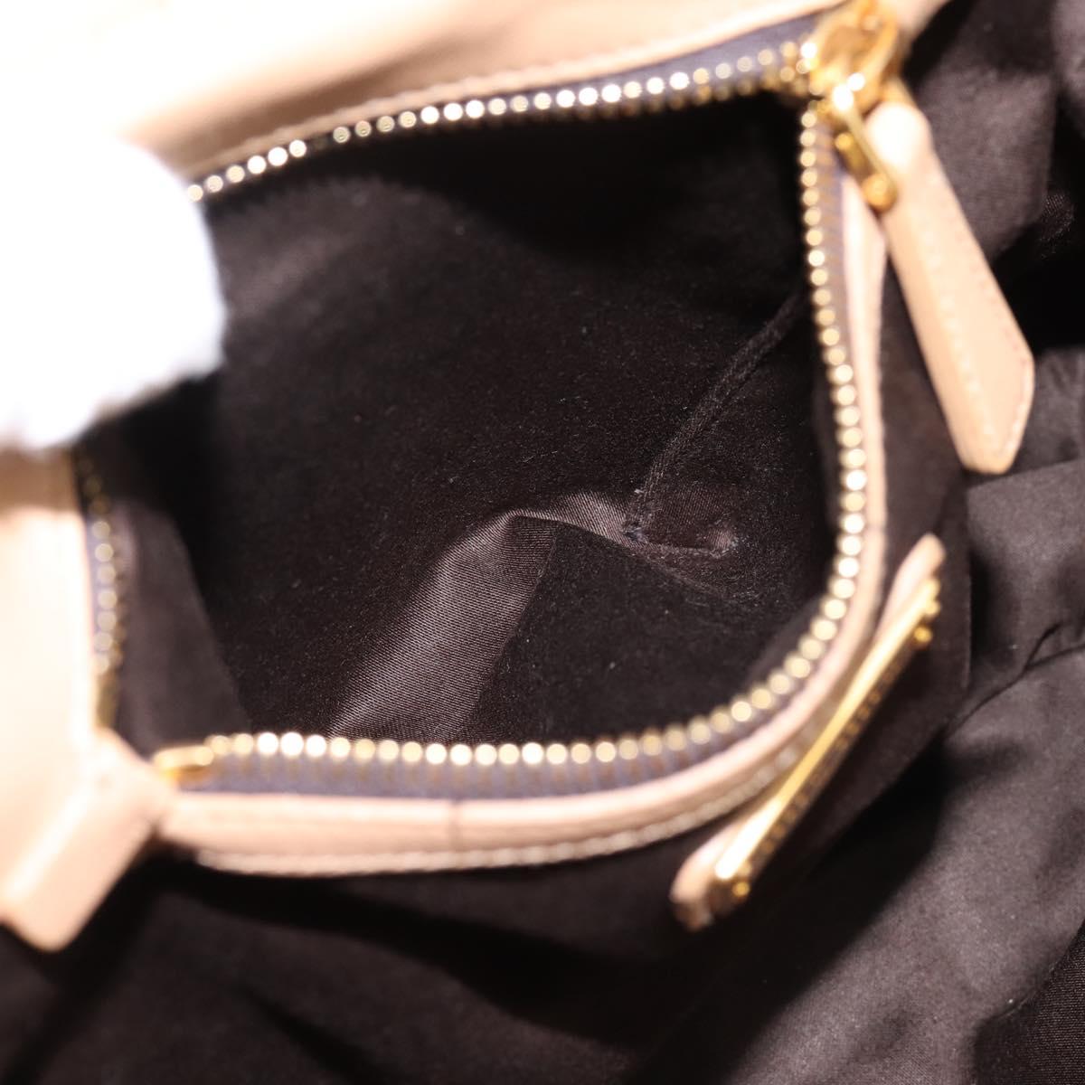Miu Miu Matelasse Hand Bag Leather 2way Beige Gold Auth 196973V