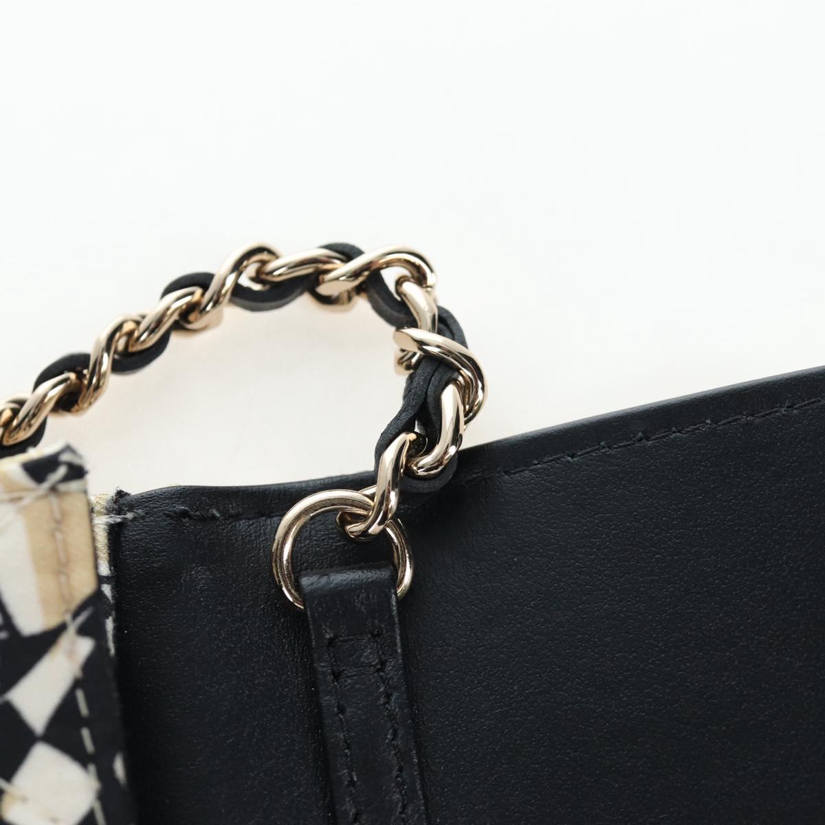 CHANEL Mini Matelasse Chain Shoulder Pouch Satin Beige Silver CC Auth 196975M
