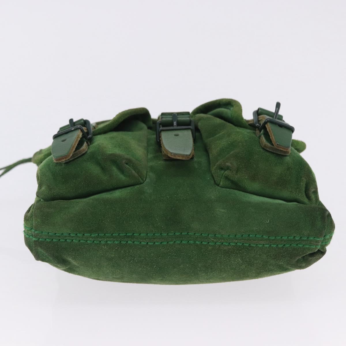 BALENCIAGA Chain Hand Bag Suede Green Auth 196979