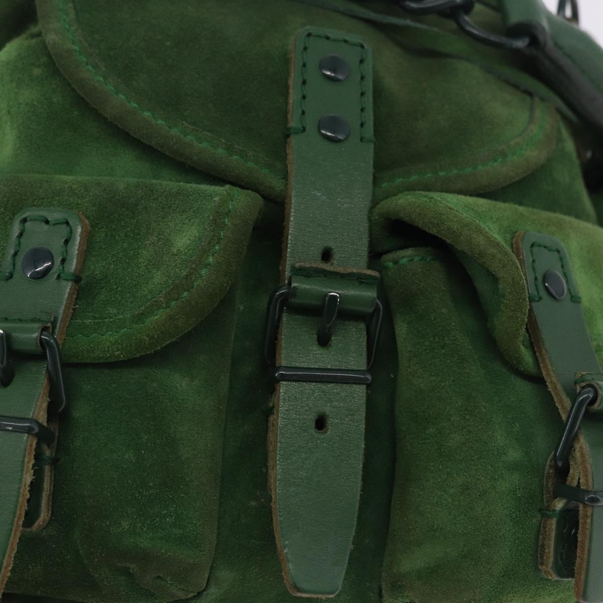 BALENCIAGA Chain Hand Bag Suede Green Auth 196979