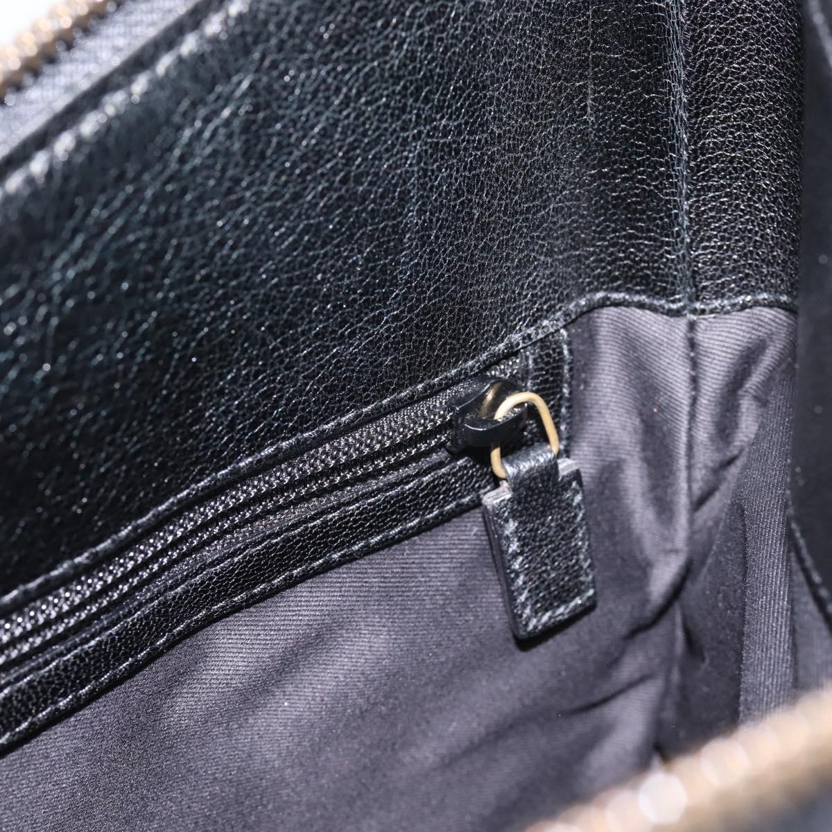 GUCCI Interlocking G Shoulder Bag Velor Black Gold 115568 Auth 196980V