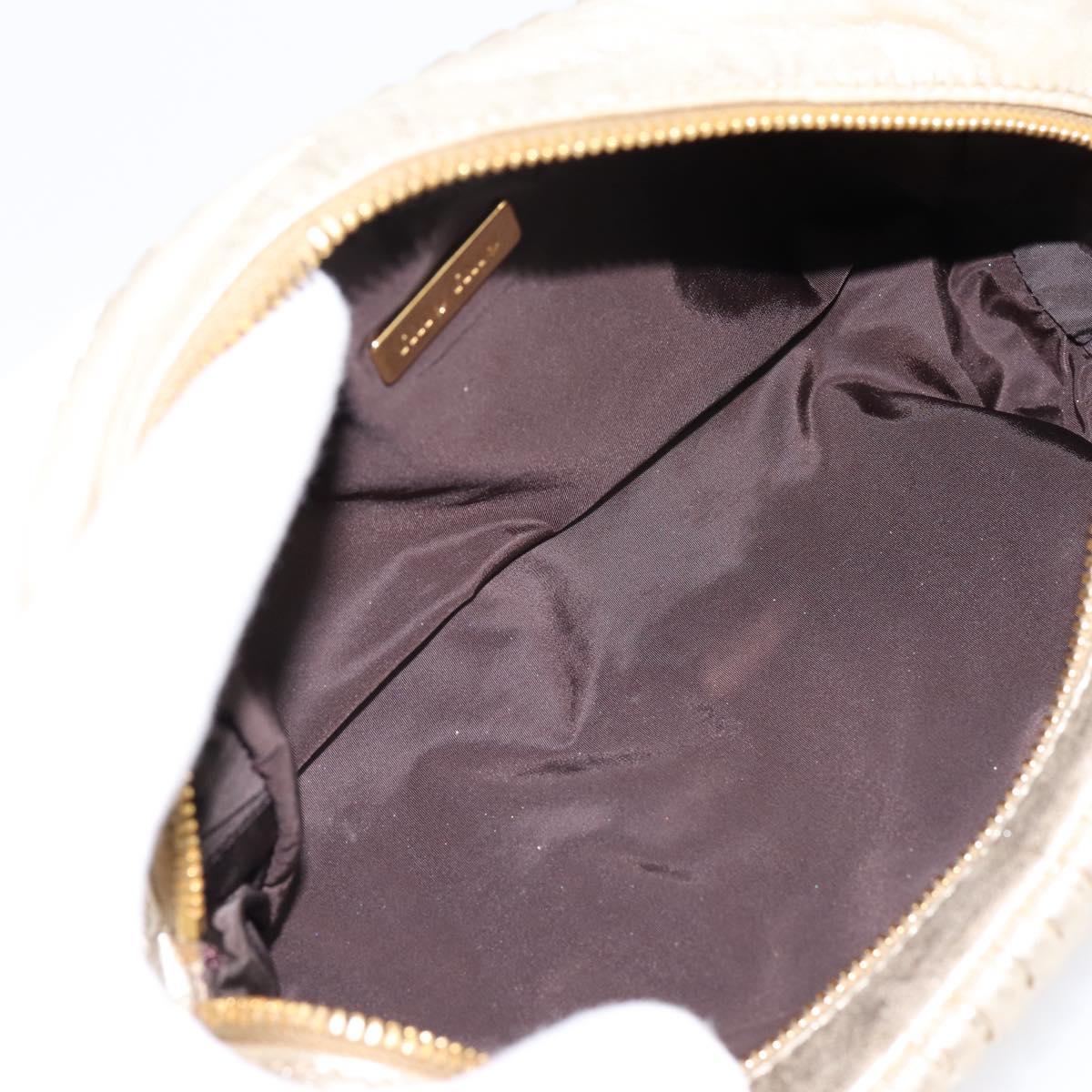Miu Miu Matelasse Clutch Bag Leather Gold Auth 196981A