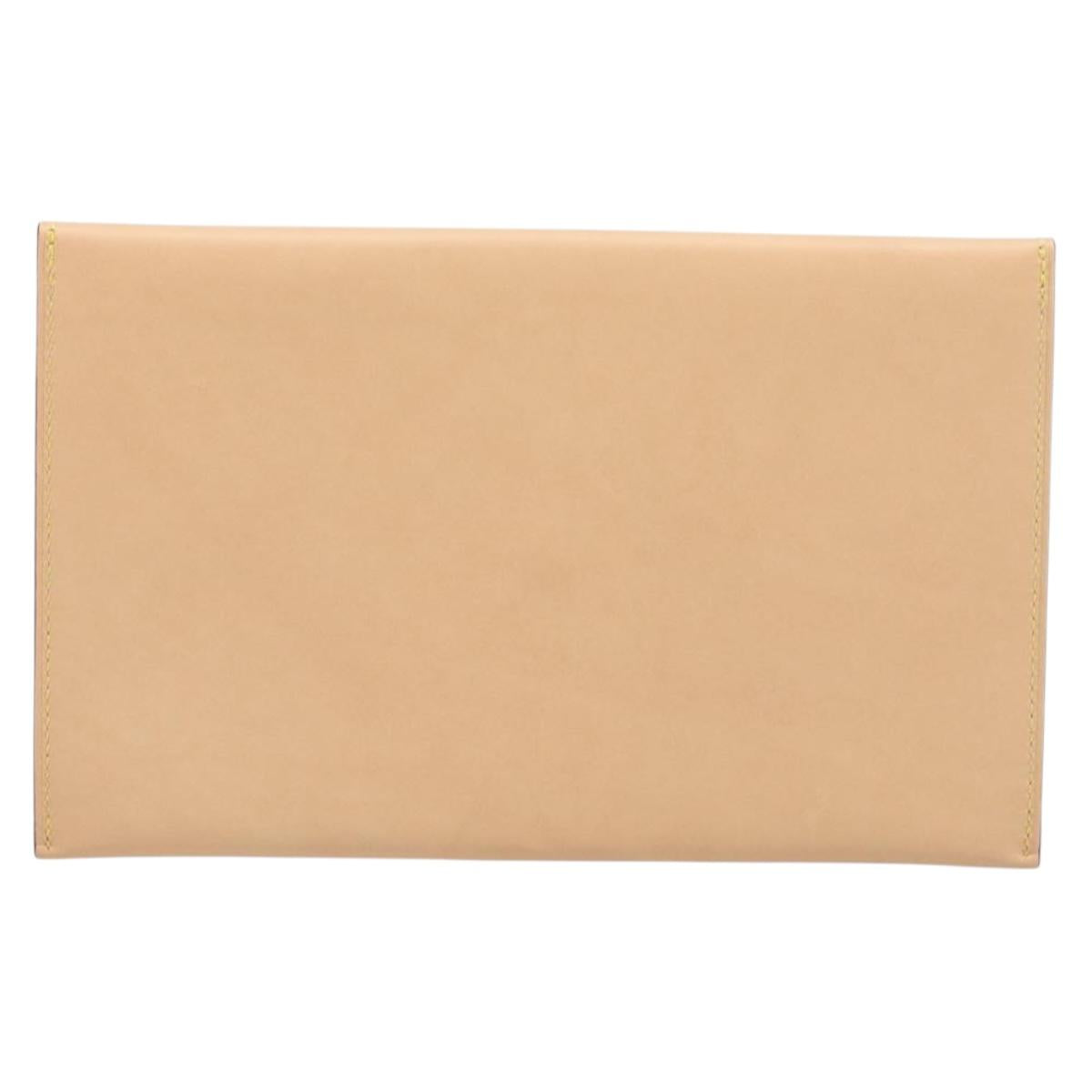 LOUIS VUITTON Nomad leather Clutch Bag Beige LV Auth 196985V