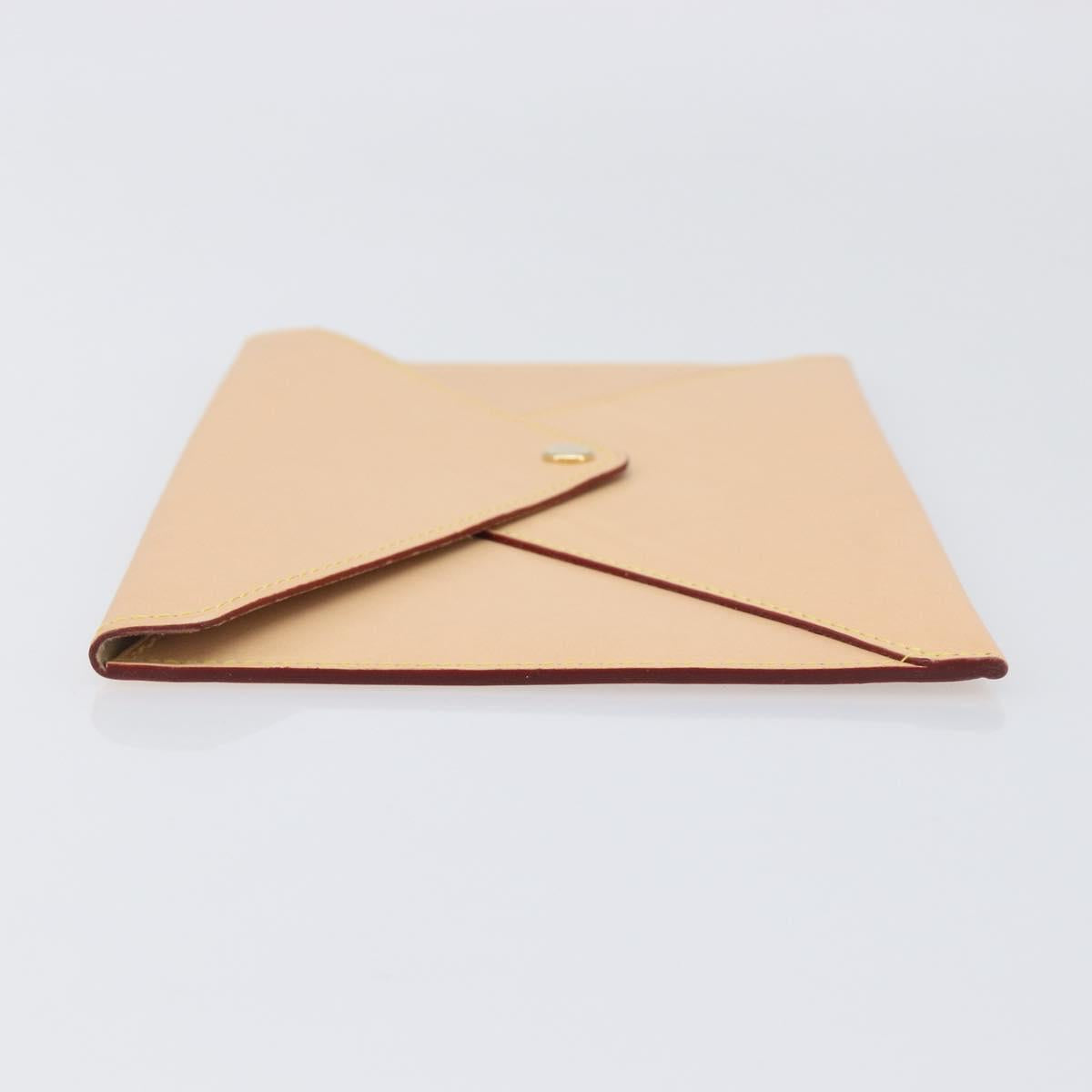 LOUIS VUITTON Nomad leather Clutch Bag Beige LV Auth 196985V