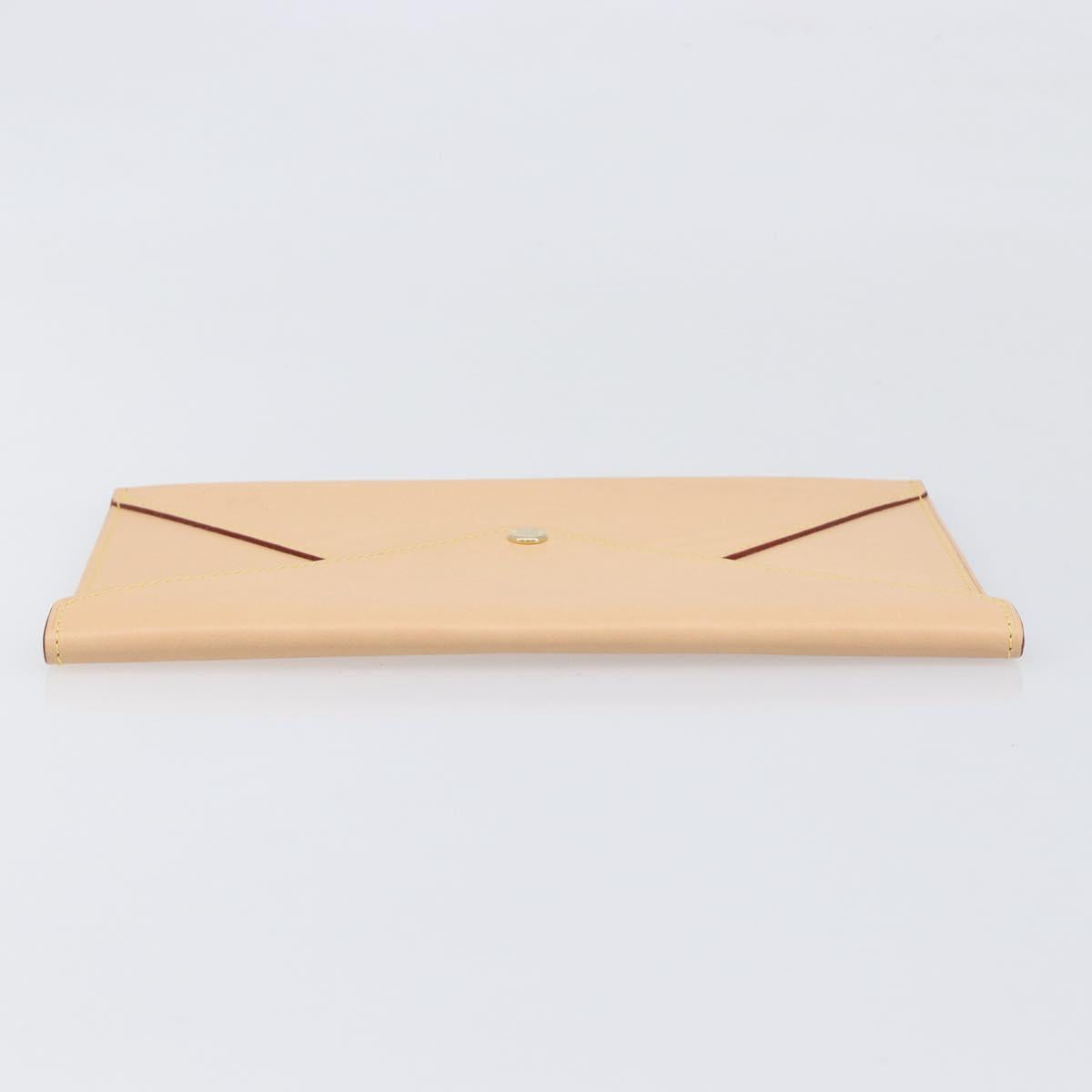 LOUIS VUITTON Nomad leather Clutch Bag Beige LV Auth 196985V